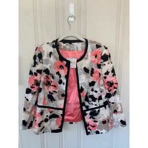 Kasper Separates Coral Floral Career Blazer Jacket -‎ Size 6
